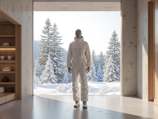 未来滑雪场概念图,现代化设施,年轻人在雪道上滑行,背景为高科技建筑